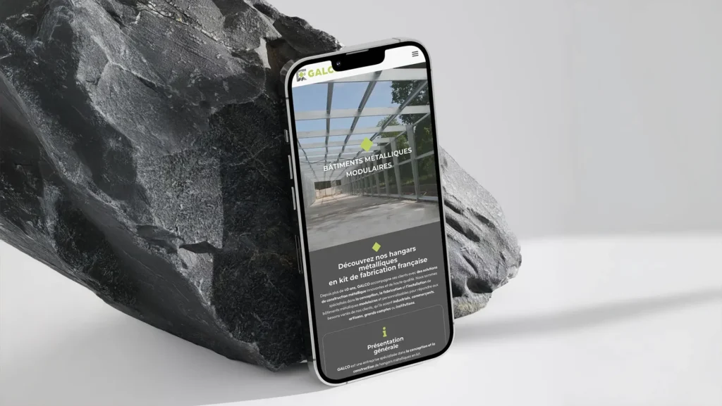 Site internet Galco sur mobile