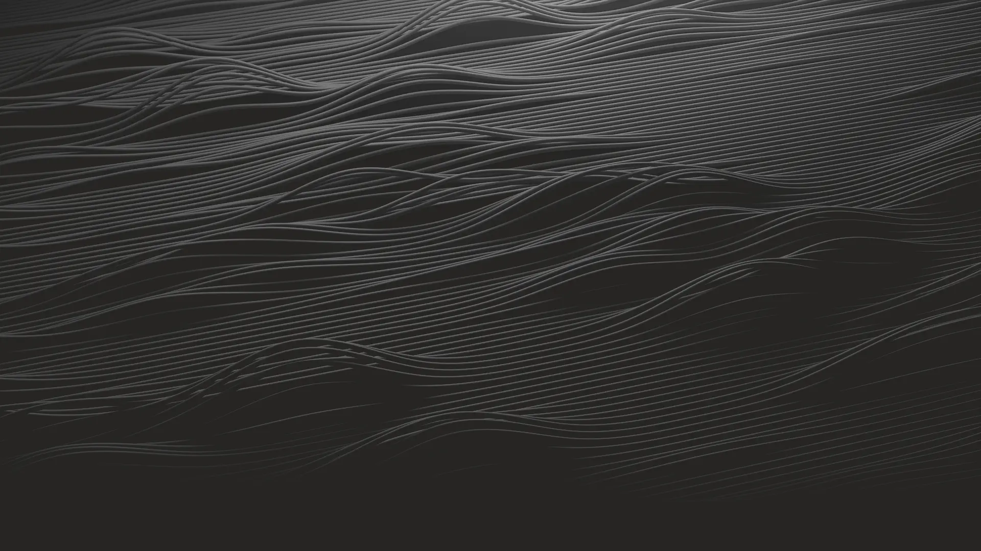 Motif abstrait de lignes lumineuses sur fond sombre