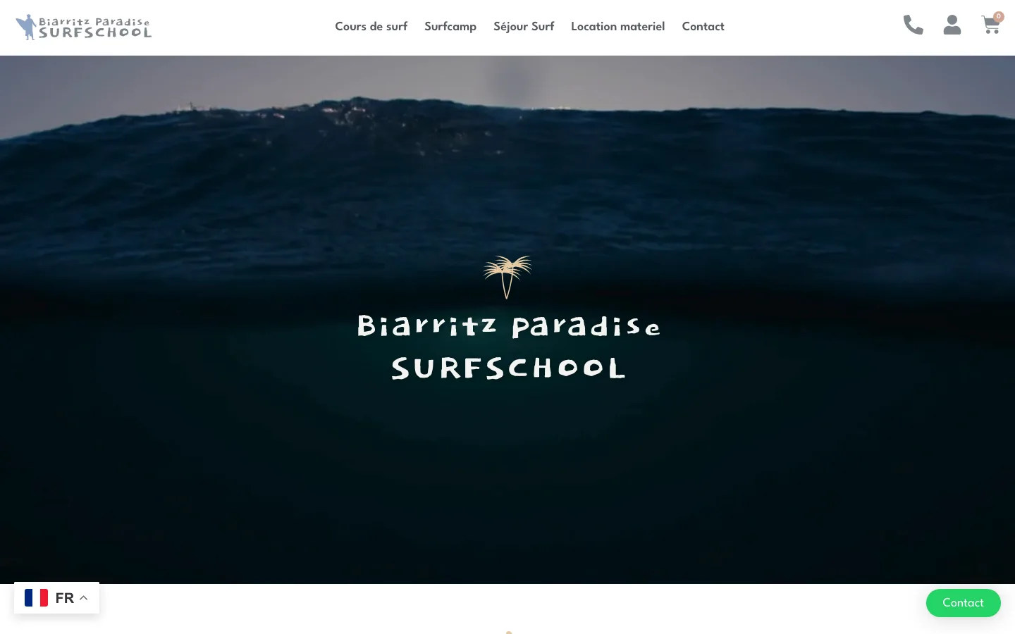 Site Biarritz Paradise Surf School sur ordinateur