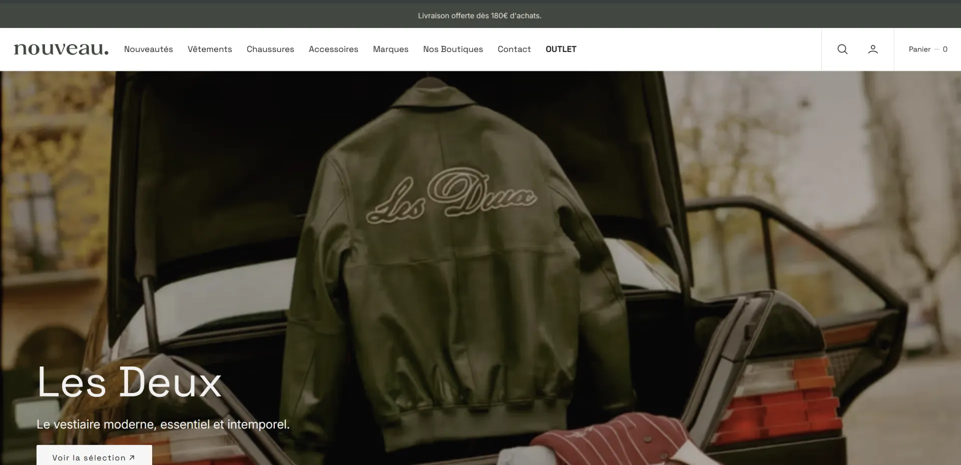 Boutique en ligne Nouveau Store sur ordinateur