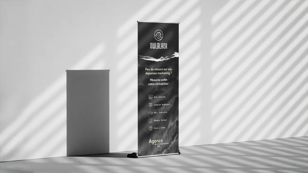 Roll-up Owlblack, agence de communication web
